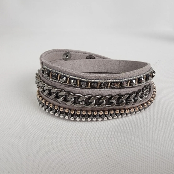 Stella & Dot Dove Suede Wrap Bracelet - Picture 1 of 8
